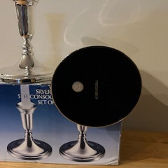 Candlestick Holders 5" Silver-Plated Set of 2 (Brand: Godinger) New - Picture 3 of 6